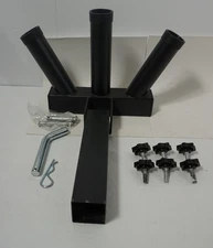 GADFISH Trailer Hitch Flagpole Mount 3 Pole Holder Heavy Duty Steel USA Flag Des