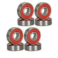 Red Silver ABEC-9 608 RS Skateboard Longboard Bearings 8PCS , 8mmx22mmx7mm