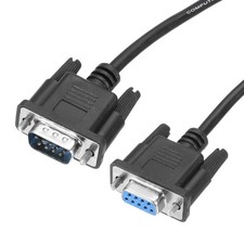 9.8 ft DB9 Cable, Straight Through Serial DB9 RS-232 Male to Female, Black