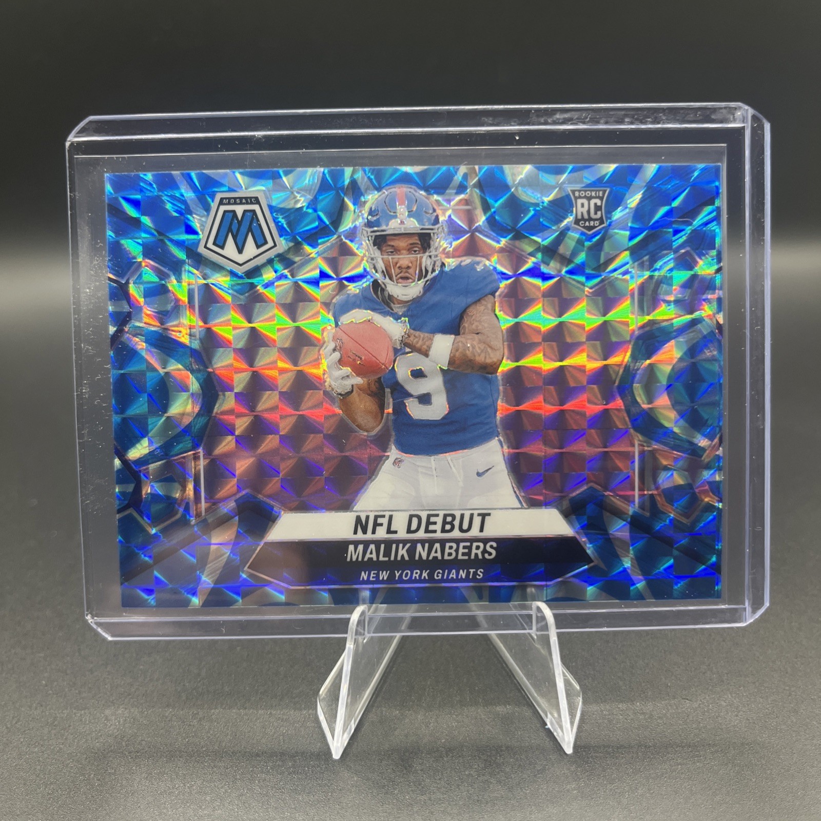 2024 Panini Mosaic - NFL Debut Malik Nabers #284 Reactive Blue Mosaic Prizm (RC)