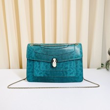 Bvlgari Serpenti Forever Green Chain Shoulder Bag For Women