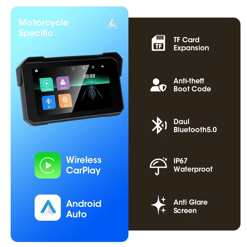 Motorcycle Display Screen Carplay Moto Navigation Portable Digital Dashboard - Image 3 of 4