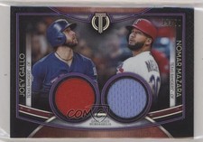 2020 Topps Tribute Dual Player Relics Purple 39/50 Joey Gallo Nomar Mazara fm0
