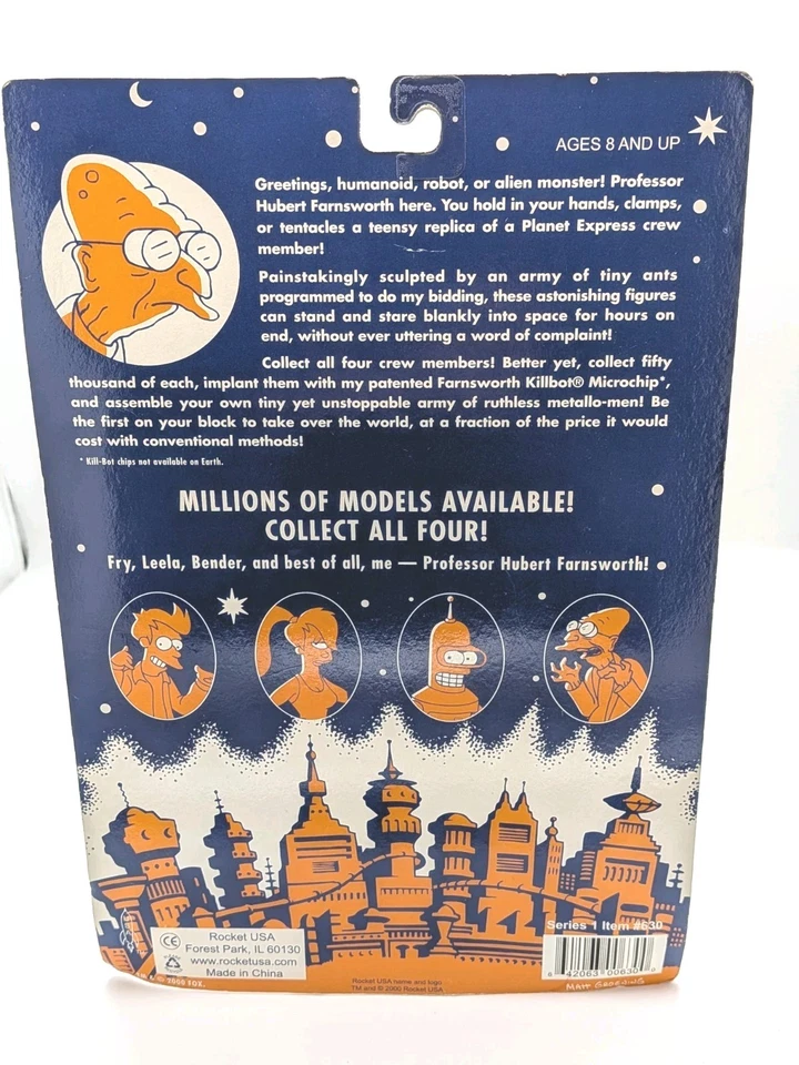 Juego de figuras coleccionables de metal Futurama, Rocket USA 2000 Foto 2 de 4