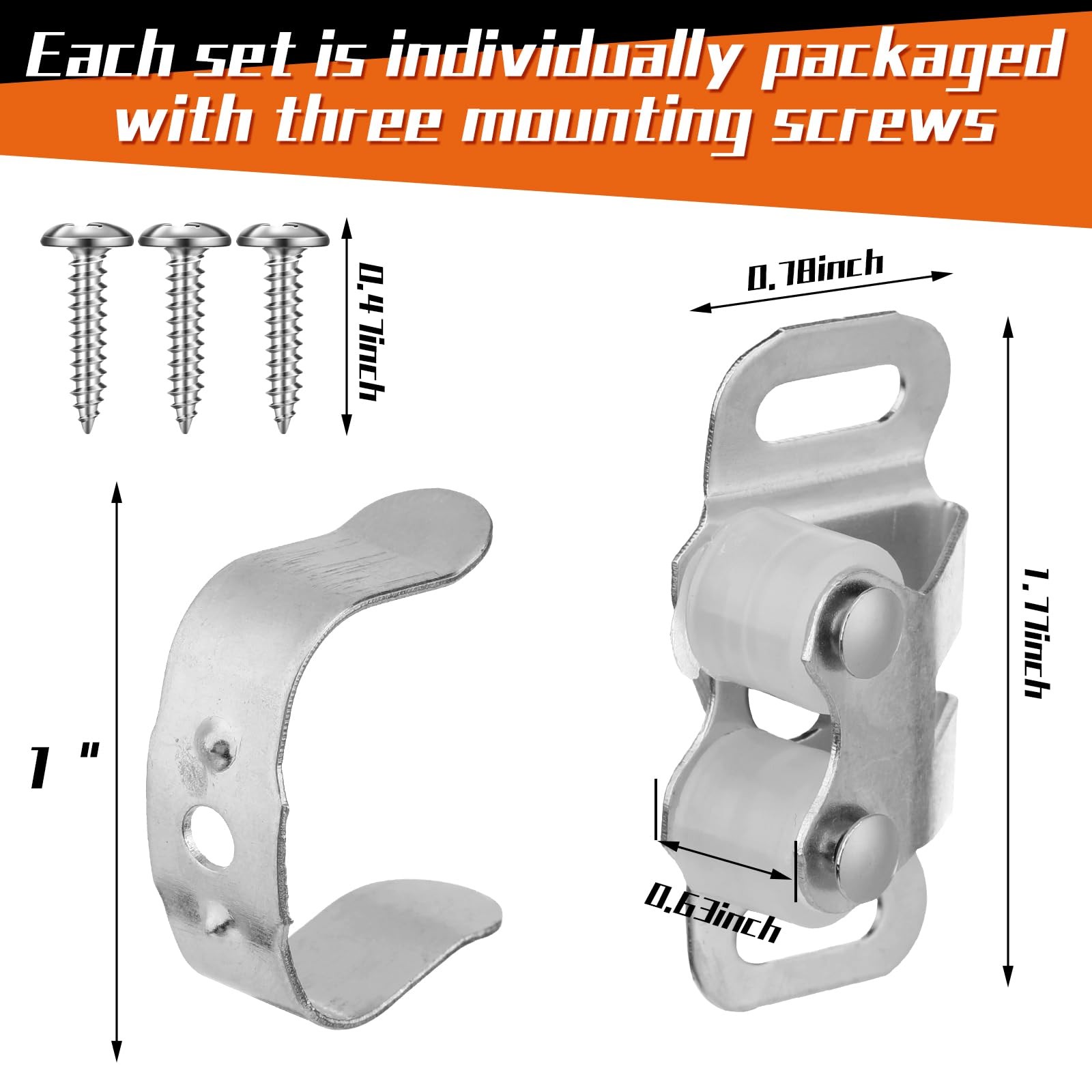 10 Pcs Mobile Home Cabinet Door Catch Double Post Friction Roller Catch Rv Ca...