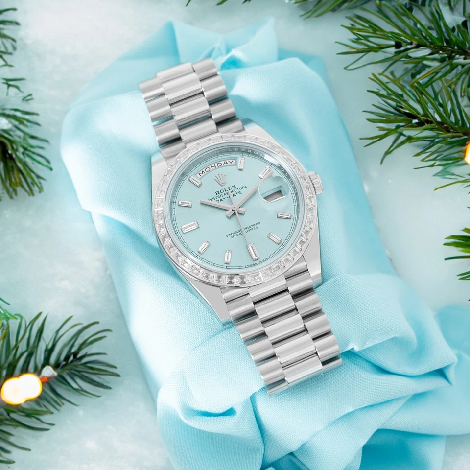 Rolex Day-Date 40 228396TBR Platinum President - Diamante azul hielo Foto 3 de 4