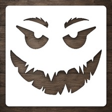Reusable Grinning Face With Sharp Teeth Mylar Stencil for DIY Stencil Template