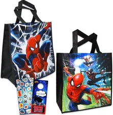 Marvel Spiderman Tote Bags Value Bundle - 3 Pc Reusable Large Tote... 