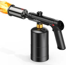 Propane Torch with One-Touch Max Fire, Cooking Blow Torch Gun with Safety Lock, 