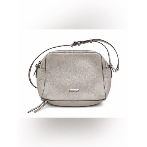 Rebecca Minkoff Pebbled Light Gray Leather Crossbody