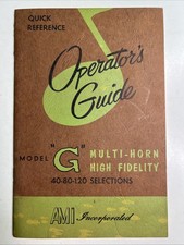 RARE ORIGINAL AMi Model "G" Operators Guide for 40-80-120 Selections Manual