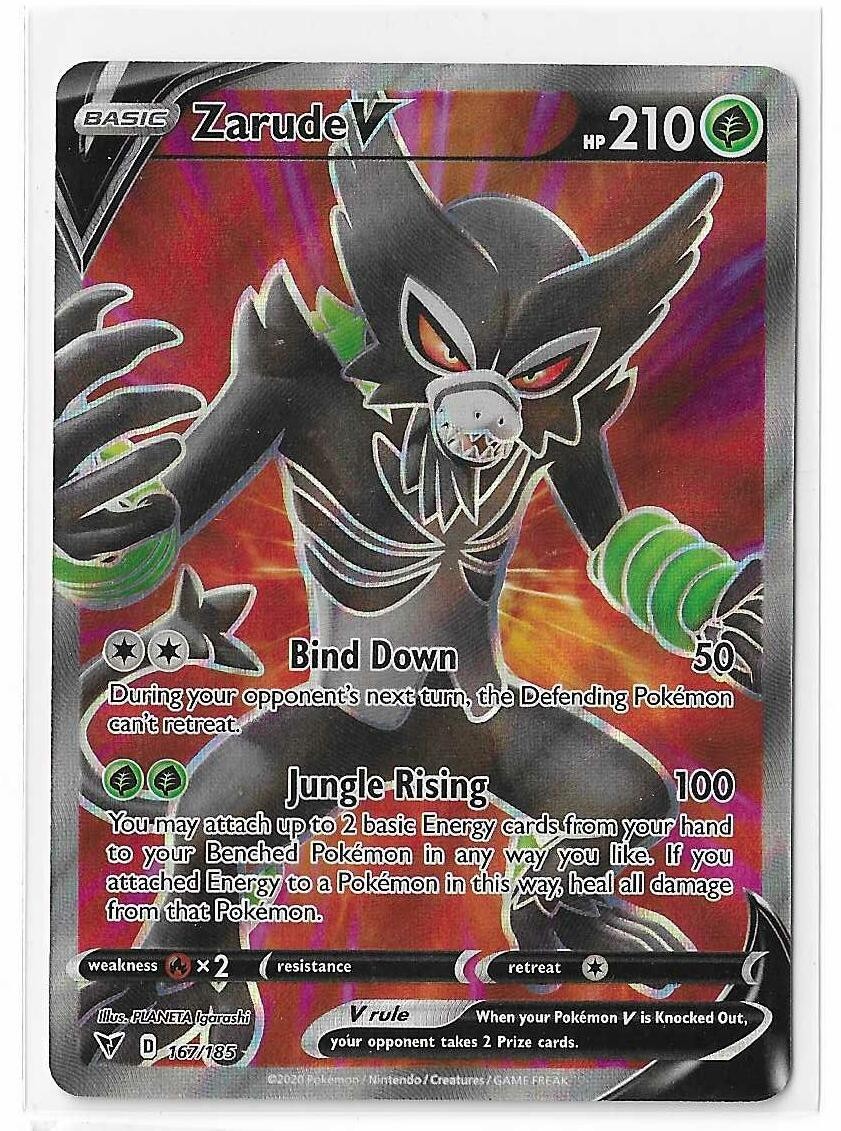 Zarude V 167/185 Vivid Voltage Sword & Shield Full Art FA Pokemon Card TCG NM