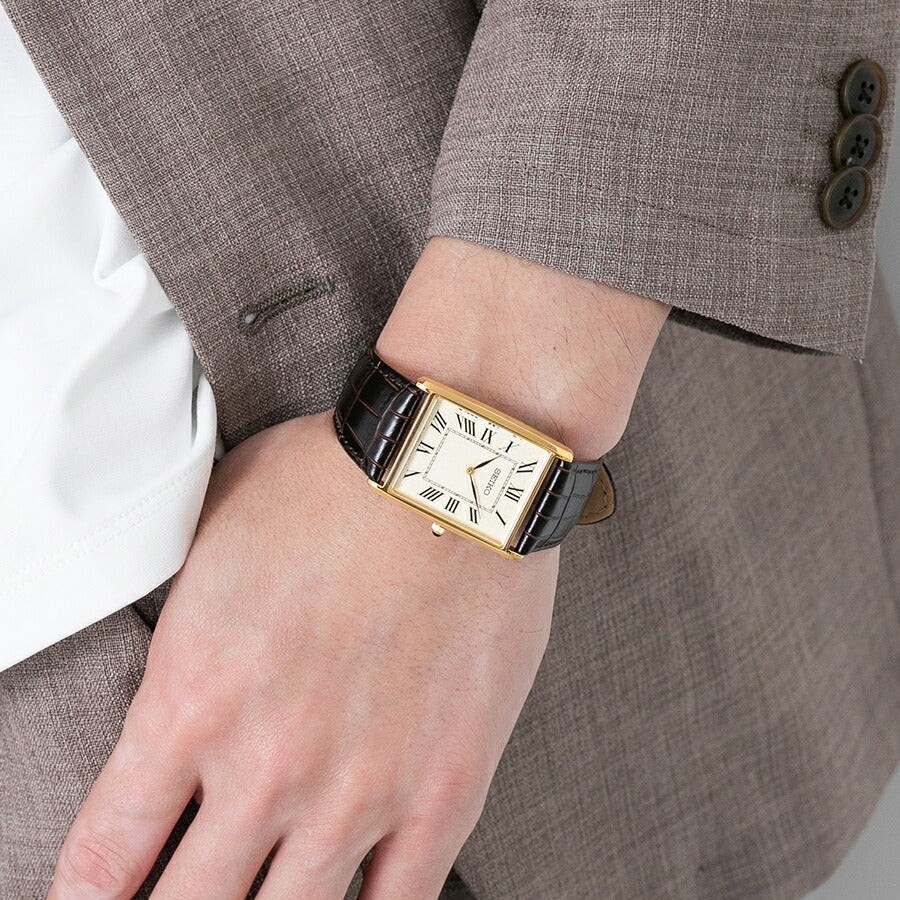Seiko Selection SSEH020 nano universe Square Thin Quartz Men Dress