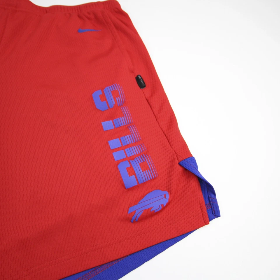 Pantalones Cortos de Práctica Dri-Fit Buffalo Bills Nike NFL On Field Para Hombre Rojo/Azul Usado Foto 3 de 4