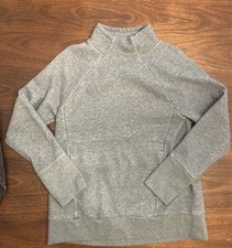 Gray Mock Neck Raglan Sleeve Pullover Sweatshirt Women s Long Sleeve