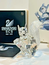Swarovski Crystal SCS 10TH ANNIVERSARY 1997 - SQUIRREL #2084333 Signed Base
