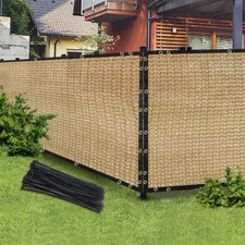 Sand 5FT X 50FT Outdoor Privacy Screen Fence & Mesh Shade Net Cover, Ideal for G