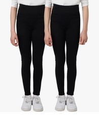 Tuff Athletics Youth Girl's 2-Pack Fleece Lined Leggings Black M 10/12 NWT