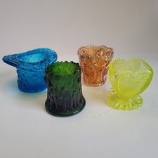 Vintage Glass Toothpick Holders Lot of 4 Fent...