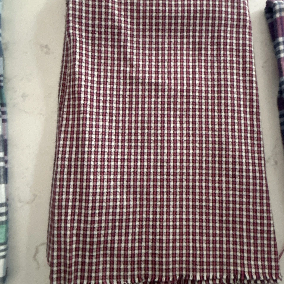 Cotton Quilt Fabric Remnants Lot of 6 Country Plaid Quilting Sewing Material - Image 3 of 4