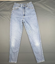 Vintage LEE Mom Jeans Womens 8 Long Blue High Rise Tapered Classic Denim 90s USA