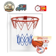 Indoor Mini Basketball Hoop - Wall-Mounted, No Assembly, Includes Mini Ball