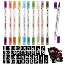 HAWINK Temporary Tattoo Markers for Skin, 10 Body Markers  56 Large Tattoo