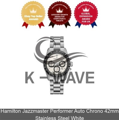 Hamilton Jazzmaster Performer Auto Chrono 42mm Stainless Steel White