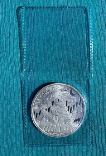 2021 WALL STREET GAME STONK, 1 oz .999 FINE SILVER ROUND, IN PLASTIC