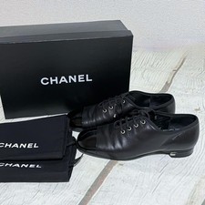 CHANEL Coco Mark Oxford US 5.5 EU 35.5 Black Very Good