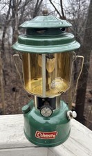 Vintage Coleman Green Lantern Camp Model 220K Dated 2/80 with Amber Globe