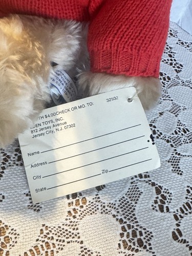 Vintage 1975 Eden Toys Paddington Bear Stuffed Animal Plush 15''W/Tags Felt Hat - Picture 4 of 4
