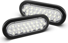 6 Inch Oval White Led Trailer Tail Lights 24 Led Reverse Backup Lights 2pc 6 Inch Oval White Led Trailer Tail Lights 24 Led Reverse Backup Lights 2pc