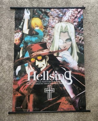 Vintage Hellsing Wall Scroll Manga Anime Fabric Cloth Kouta Hirana