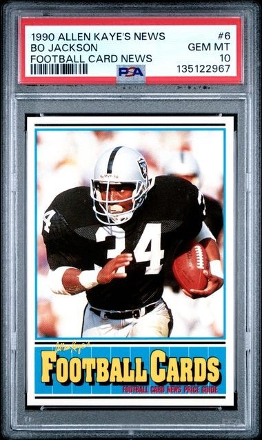 PSA 10! Low Pop! 1990 Allen Kaye's Football Card News #6 Bo Jackson LA Raiders