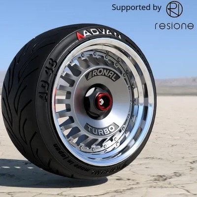 Automodell Räder Ronal Turbo Custom 18'' Felgen & Yokohama Advan Reifen 1/4 - 1/25
