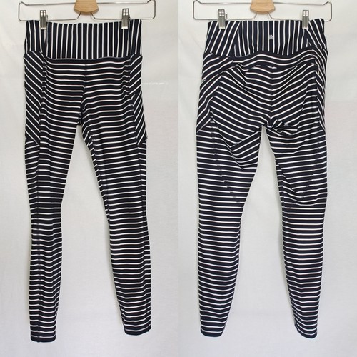 Leggings Athleta Contender 7/8 Powerlift blu navy righe bianche XS - Foto 1 di 11