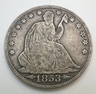 1853-O Arrows & Rays Seated Liberty Half Dollar - Good Condition