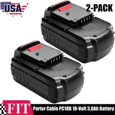 2-Pack 18V 3.0Ah Replace Battery for Porter Cable PC18B 18-Volt Cordless Tools