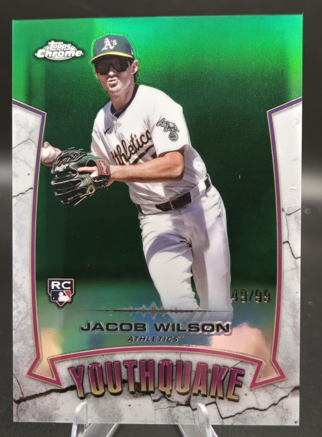 2025 Topps Chrome - Youthquake Jacob Wilson #YQ-6 Green Refractor /99 (RC)