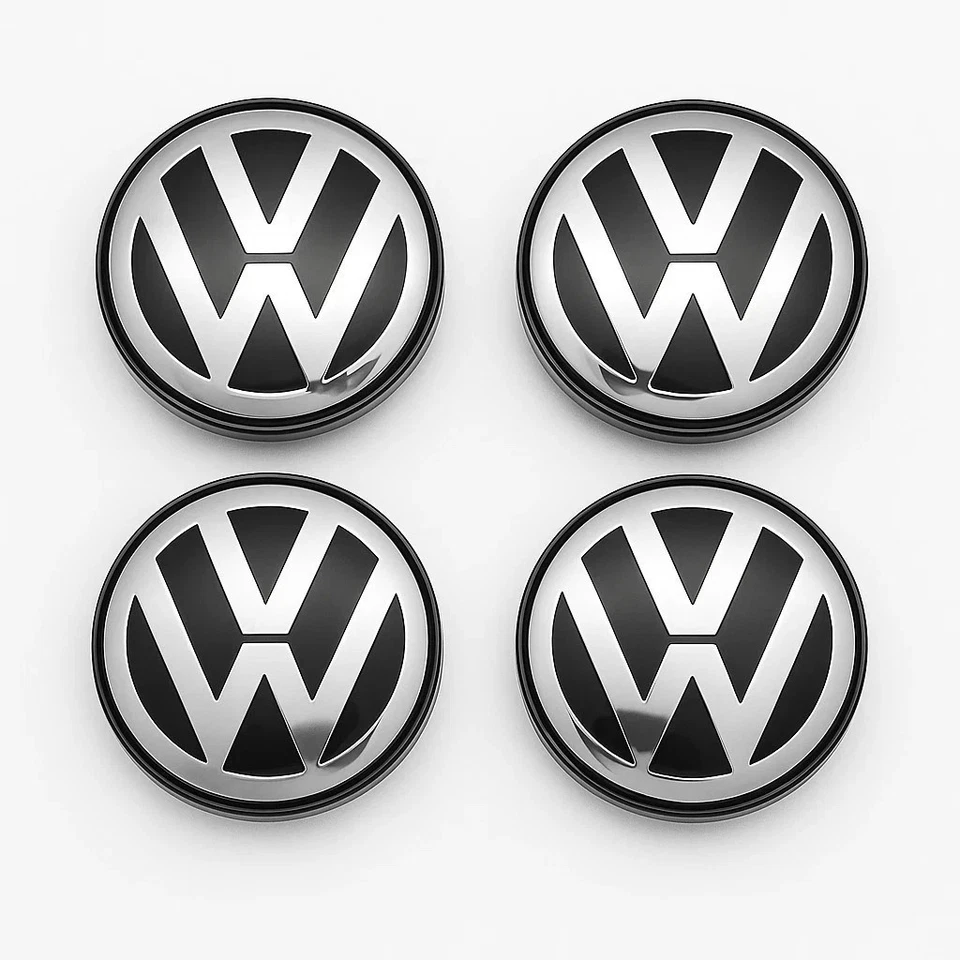Neu, 56 mm/65 mm 2025 Embleme für VW-Nabendeckel für Felgen, 4er-Set, DE. - Bild 2 von 4