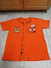 2010 Chuck E. Cheese’s Employee Uniform T Shirt Mens Medium Orange Cosplay