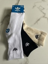 New Adidas Sport Dry Active Everyday 3 Pack Logo High Quarter Cut Socks Mixed