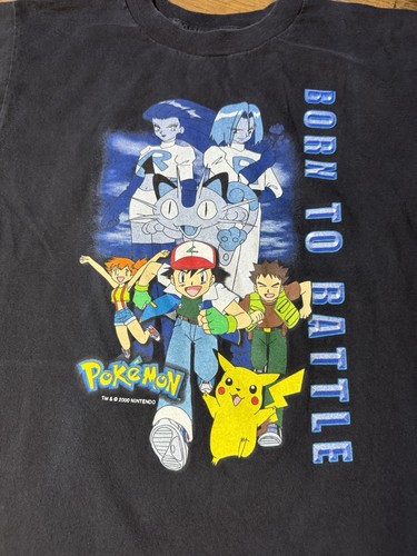 Vintage 2000 Pokémon Born to Battle Team Rocket T-Shirt Youth Large 90s Nintendo - Picture 2 of 6