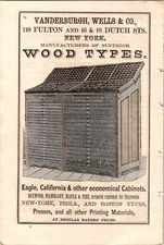 Vanderburgh, Wells Co. Wood Type Cabinet, Illus. 1860s, Full Page Ad, #CP471