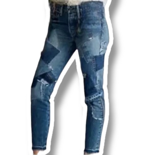 Polo Ralph Lauren femme The Avery Boyfriend patchwork jean vieilli taille 26 - Photo 1/6