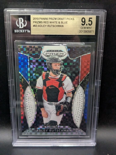 2019 Panini Prizm Draft Adley Rutschman 58/99 RED White Blue BGS Gem Mint 9.5
