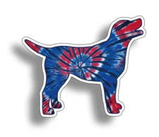 Tie Dye Labrador Dog Sticker Cup Tumbler Laptop Car Truck Window Lab RWB USA Pet