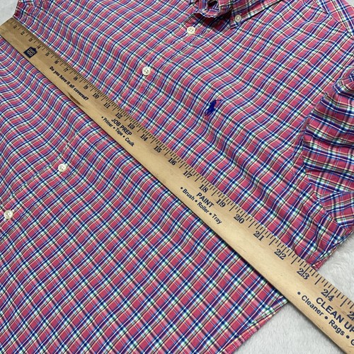 Ralph Lauren Polo Plaid Button Up Shirt L Pink Multi 100% Cotton Preppy Casual - Picture 8 of 11
