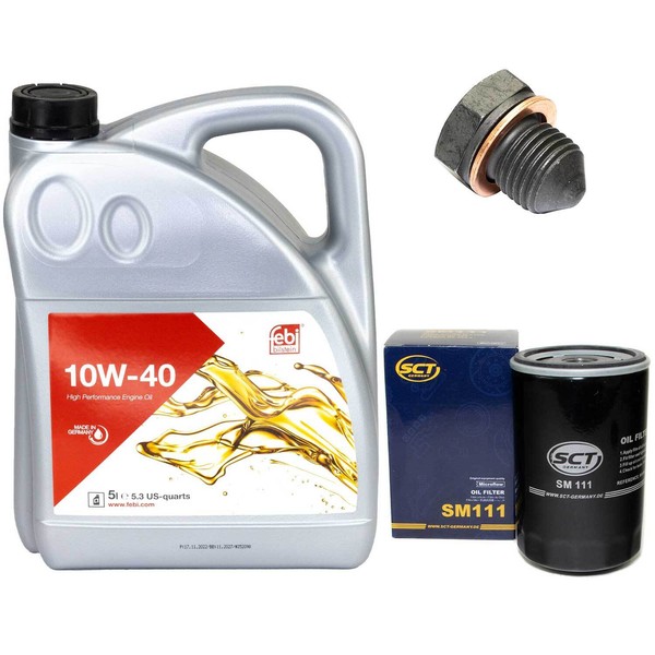 MotoröL Set 10W-40 5 Liter + ÖLfilter + Schraube FüR Audi Seat VW Transporter-image